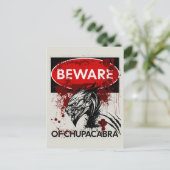 Pas op voor teken van Chupacabra Briefkaart (Staand voorkant)