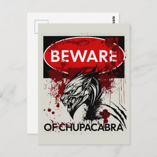 Pas op voor teken van Chupacabra Briefkaart (Voorkant / Achterkant)