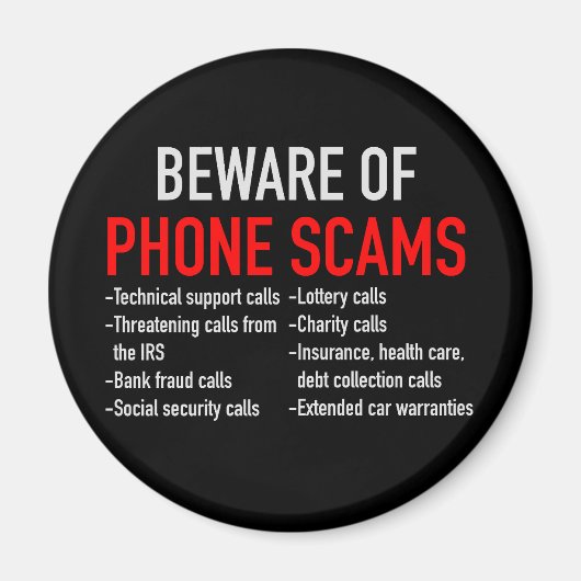 Pas op voor telefonische oplichting - Scam Prevent Magneet (Voorkant)