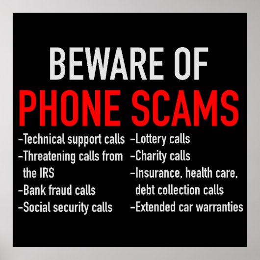 Pas op voor telefonische oplichting - Scam Prevent Poster (Voorkant)
