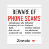 Pas op voor telefonische oplichting - Scam Prevent Sticker (Vel)