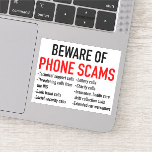 Pas op voor telefonische oplichting - Scam Prevent Sticker