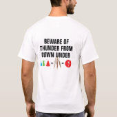 Pas op voor Thunder van Down Under Funny Graphic T-shirt (Achterkant)
