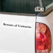 Pas op voor Unicorns Bumpersticker (Op Truck)