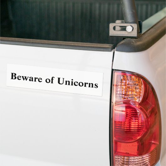 Pas op voor Unicorns Bumpersticker (Op Truck)
