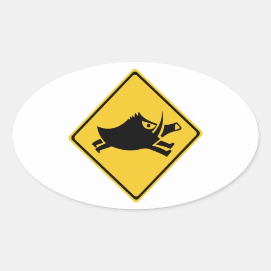 Pas op voor wilde beren, verkeersborden, Japan Ovale Sticker (Voorkant)