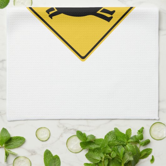 Pas op voor wilde beren, verkeersborden, Japan Theedoek (Gevouwen)