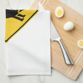 Pas op voor wilde beren, verkeersborden, Japan Theedoek (Quarter Fold)