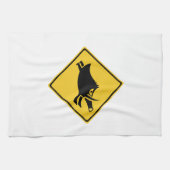 Pas op voor wilde beren, verkeersborden, Japan Theedoek (Horizontaal)