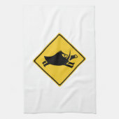 Pas op voor wilde beren, verkeersborden, Japan Theedoek (Verticaal)