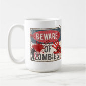 Pas op voor zombies 15oz mok keramiek (Links)