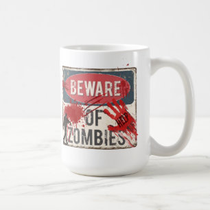 Pas op voor zombies 15oz mok keramiek