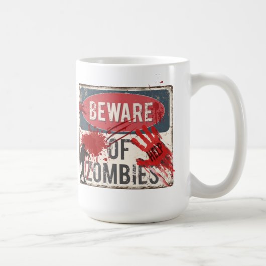 Pas op voor zombies 15oz mok keramiek (Rechts)