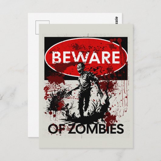 Pas op voor Zombies Briefkaart (Voorkant / Achterkant)