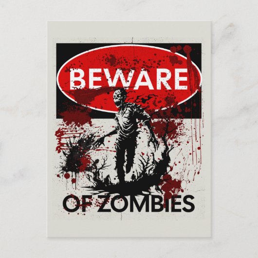 Pas op voor Zombies Briefkaart (Voorkant)