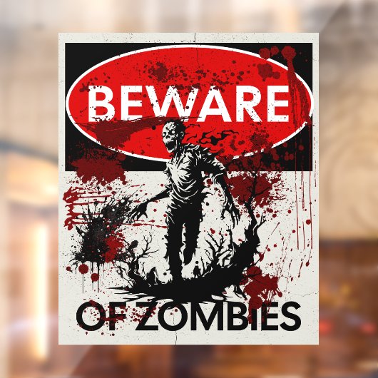 Pas op voor Zombies Raamsticker (Vel 2)