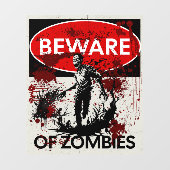 Pas op voor Zombies Raamsticker (Vel)