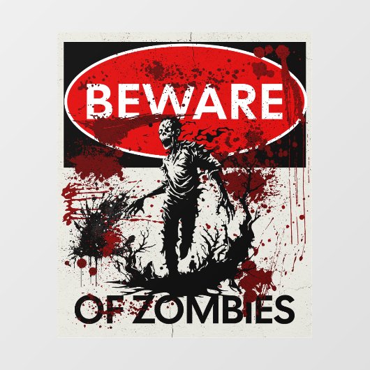 Pas op voor Zombies Raamsticker (Vel)