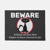 Pas op voor zwarte kat Persoonlijke Funny Doormat Deurmat (Voorkant)