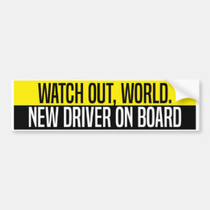 Pas Op Wereld Nieuwe Bestuurder Aan Boord Bumpersticker