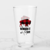 Pas op Wilde Dieren Buffalo Plaid ID669 Glas (Voorkant)