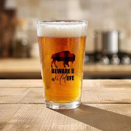 Pas op Wilde Dieren Buffalo Plaid ID669 Glas