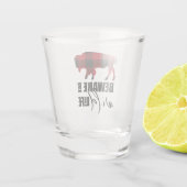 Pas op Wilde Dieren Buffalo Plaid ID669 Shot Glas (Achterkant)