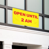 Pas 'Open tot 2 uur 's nachts Bedrijf aan Spandoek (Buitenkant Gebouw)