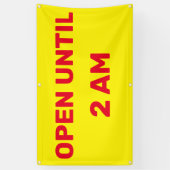 Pas 'Open tot 2 uur 's nachts Bedrijf aan Spandoek (Verticaal)