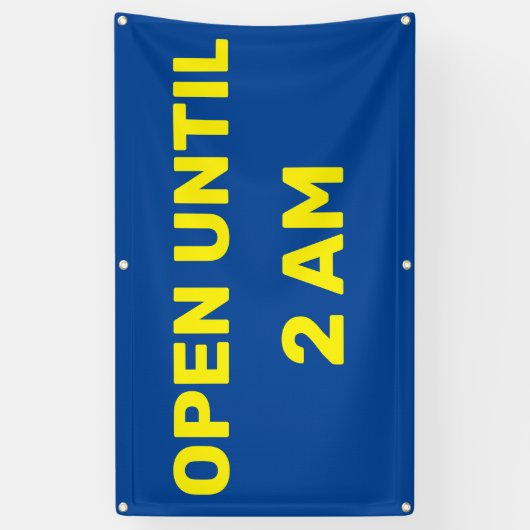 Pas Open tot Bedrijfs 2AM aan Spandoek (Verticaal)