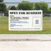 Pas Openlucht Open voor Bedrijfs Banner aan (Insitu)