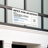 Pas Openlucht Open voor Bedrijfs Banner aan (Buitenkant Gebouw)