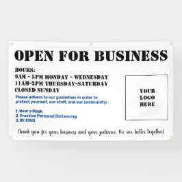 Pas Openlucht Open voor Bedrijfs Banner aan