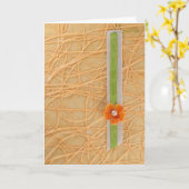 Pas Oranje bloem en abstract patroon aan Kaart (Gele Bloem)