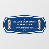 Pas ouderwets Barbershop Poles Front Raamsticker (Vel)