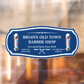 Pas ouderwets Barbershop Poles Front Raamsticker (Vel 2)