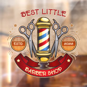 Pas  ouderwetse kapperswinkel Pool aan Raamsticker (Vel 2)