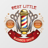 Pas  ouderwetse kapperswinkel Pool aan Raamsticker (Vel)