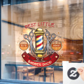 Pas  ouderwetse kapperswinkel Pool aan Raamsticker (Cafe Raam)