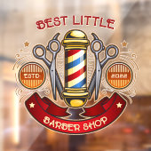 Pas  ouderwetse kapperswinkel Pool aan Raamsticker (Vel 2)