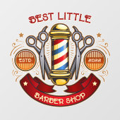 Pas  ouderwetse kapperswinkel Pool aan Raamsticker (Vel)