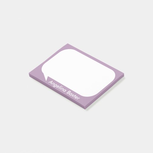 Pas paarse en witte Bellen van de Bespreking aan Post-it® Notes (Schuin)