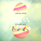 Pas Pasen Sale Ei Bloemen Winkel Korting Aan Raamsticker (Vel 3)
