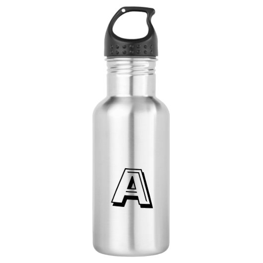 Pas, personaliseer Alphabet initiaal letter Sta Waterfles (Voorkant)
