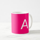 Pas, personaliseer monogram initiaal hete roze aan koffiemok (Voorkant rechts)