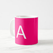 Pas, personaliseer monogram initiaal hete roze aan koffiemok (Voorkant links)