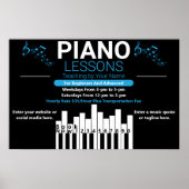 Pas Piano Lessen Muziek Docent Yard Poster (Voorkant)