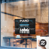 Pas Piano Lessen Muziek Docent Yard Raamsticker (Cafe Raam)
