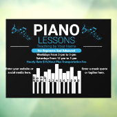 Pas Piano Lessen Muziek Docent Yard Raamsticker (Vel 3)