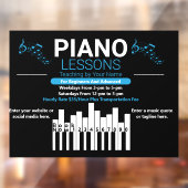 Pas Piano Lessen Muziek Docent Yard Raamsticker (Vel 2)